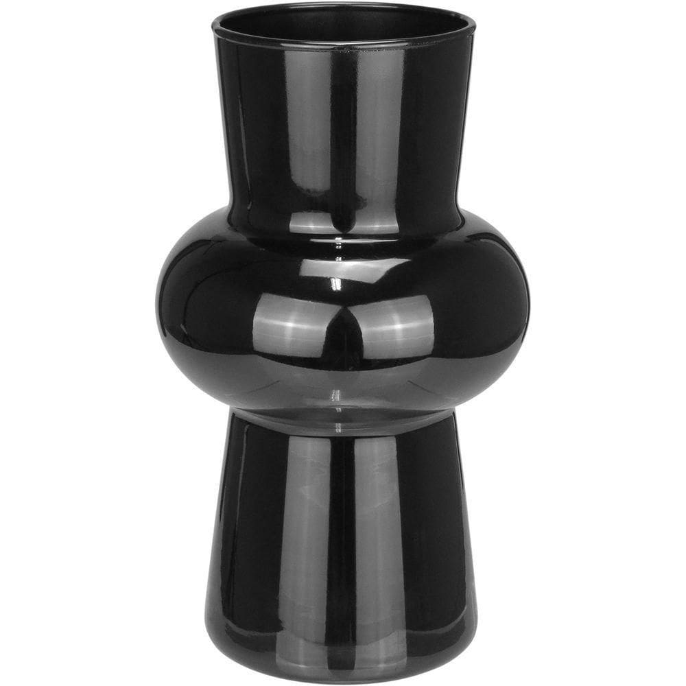 Vaso Decorativo Enfeite Casa Eclipse Home&co Leitoso Vidro 20x12x12cm Preto