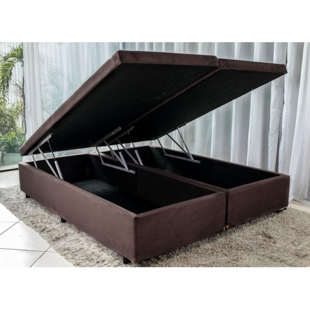 Cama Box Baú King Bipartido Blindada 193x203x40cm