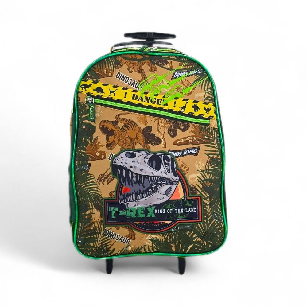 Mochila grande escolar com rodinha dinossauro dino rex