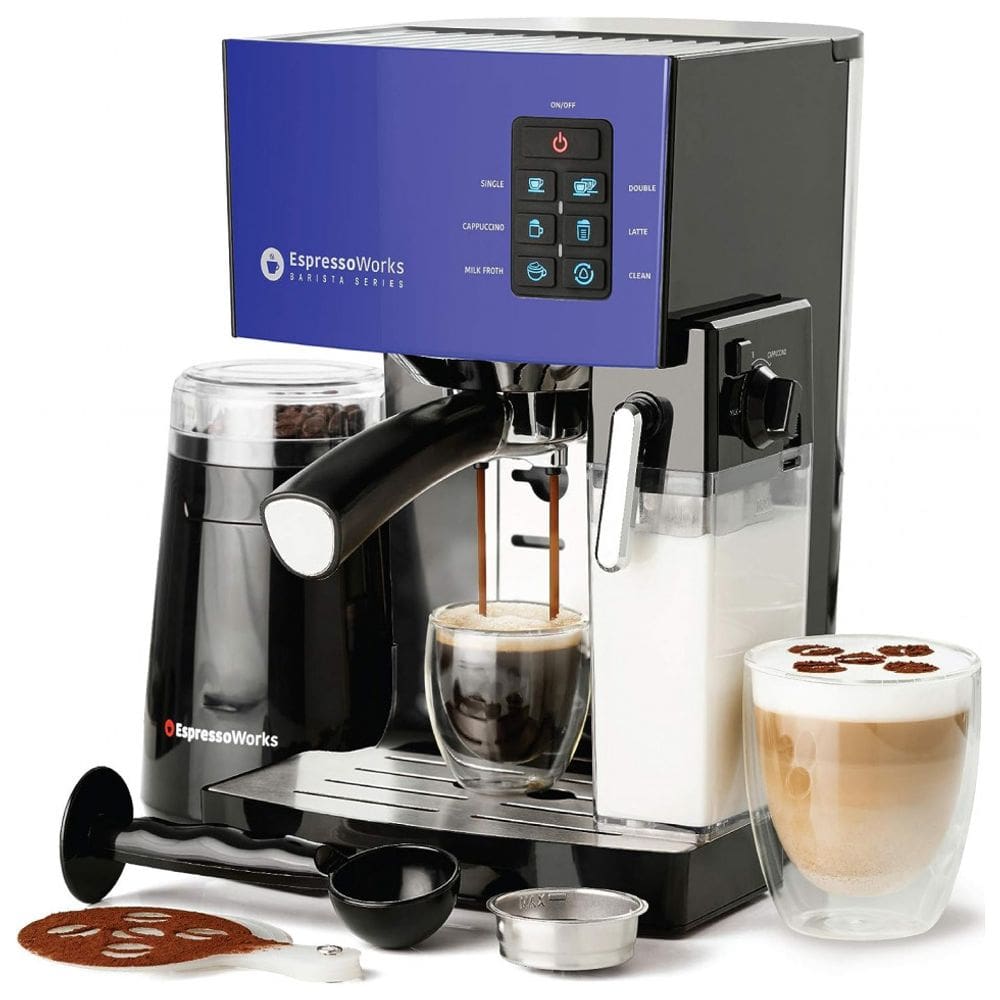 Cafeteira Elétrica Programável EspressoWorks Expresso e Cappuccino 10 Peças Barista Multifuncional Moedor de Grãos