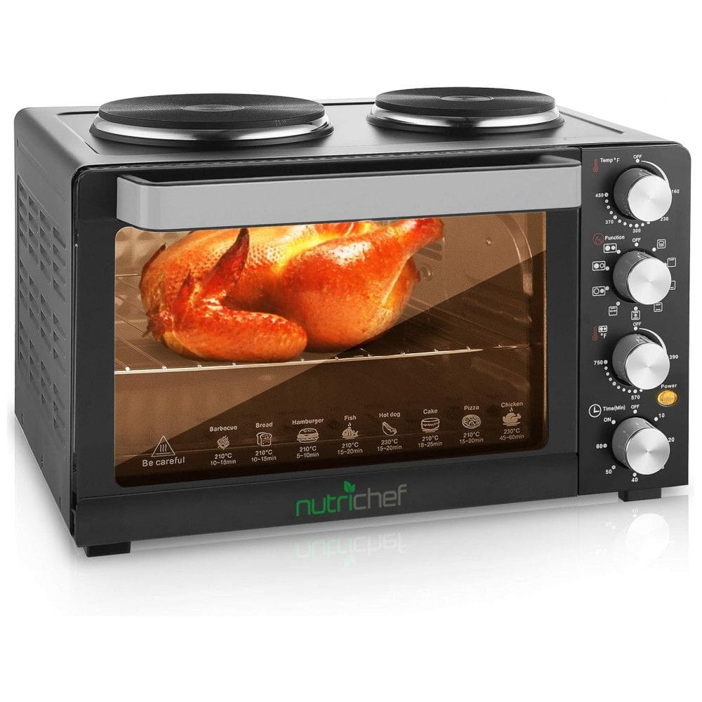 AirFryer e Forno Elétrico de Bancada Rotisserie, Grill, 30L 1400 Watt, NUTRICHEF PKRTO28, Preto