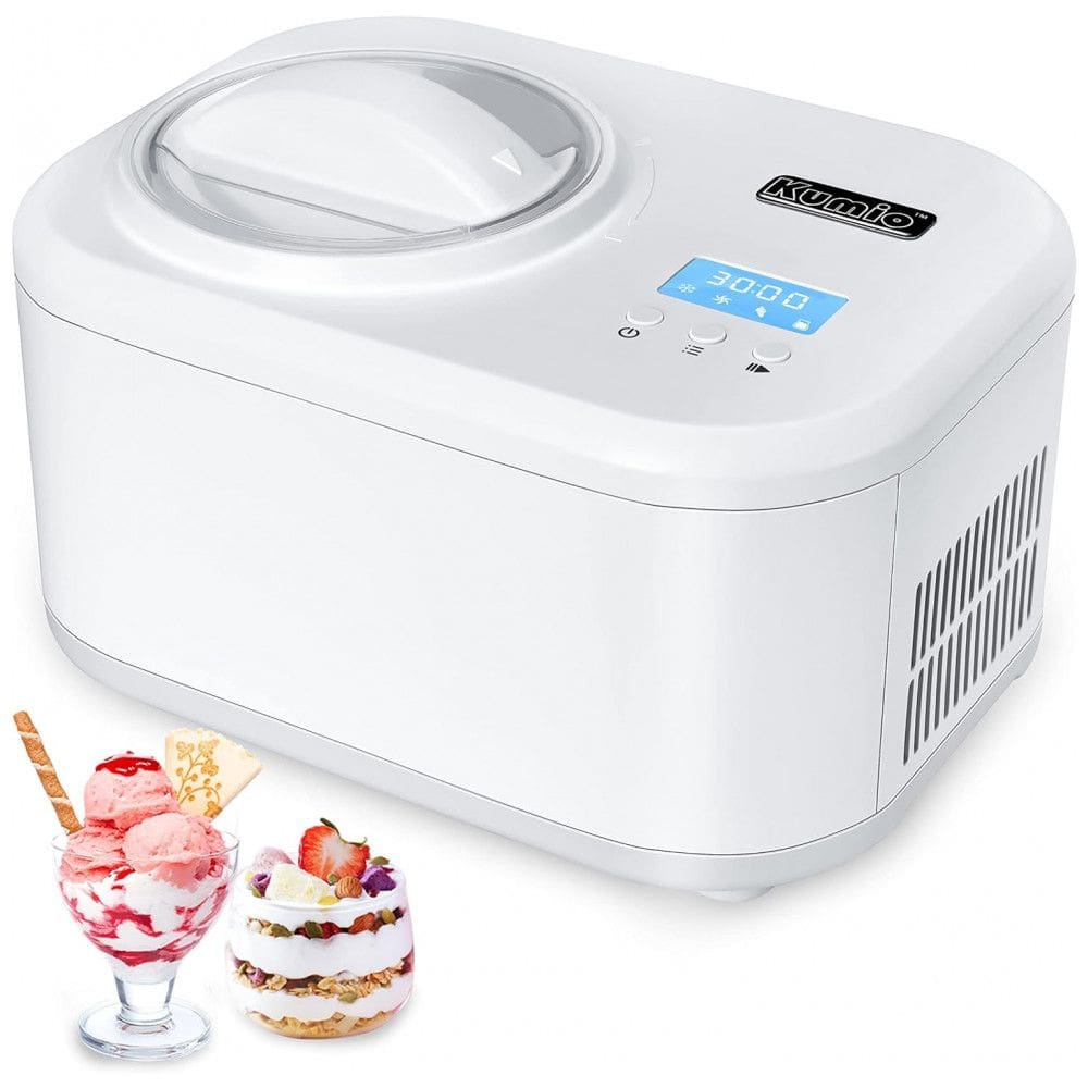 Sorveteira Automática Capacidade 1 Litro com 4 Modos Branca, 110v, KUMIO ICE 1032Y, Branco