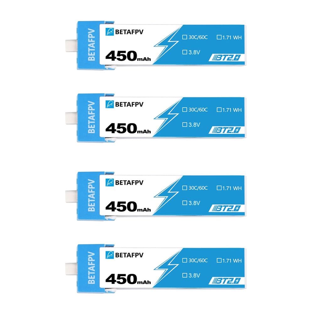 Bateria Lipo BETAFPV 450mAh 3,8V 30C 1S com conector BT2.0