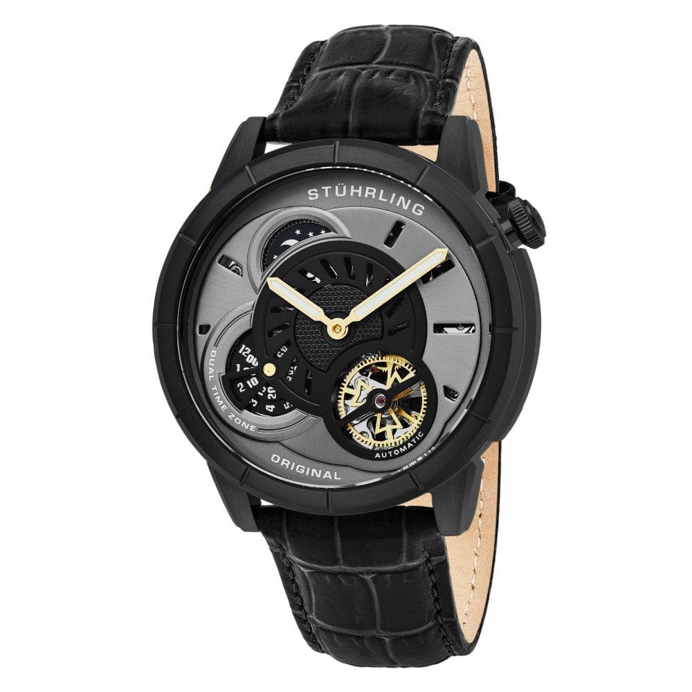 Relógio Masculino Stuhrling Tesla 686 Automático 45mm, Preto