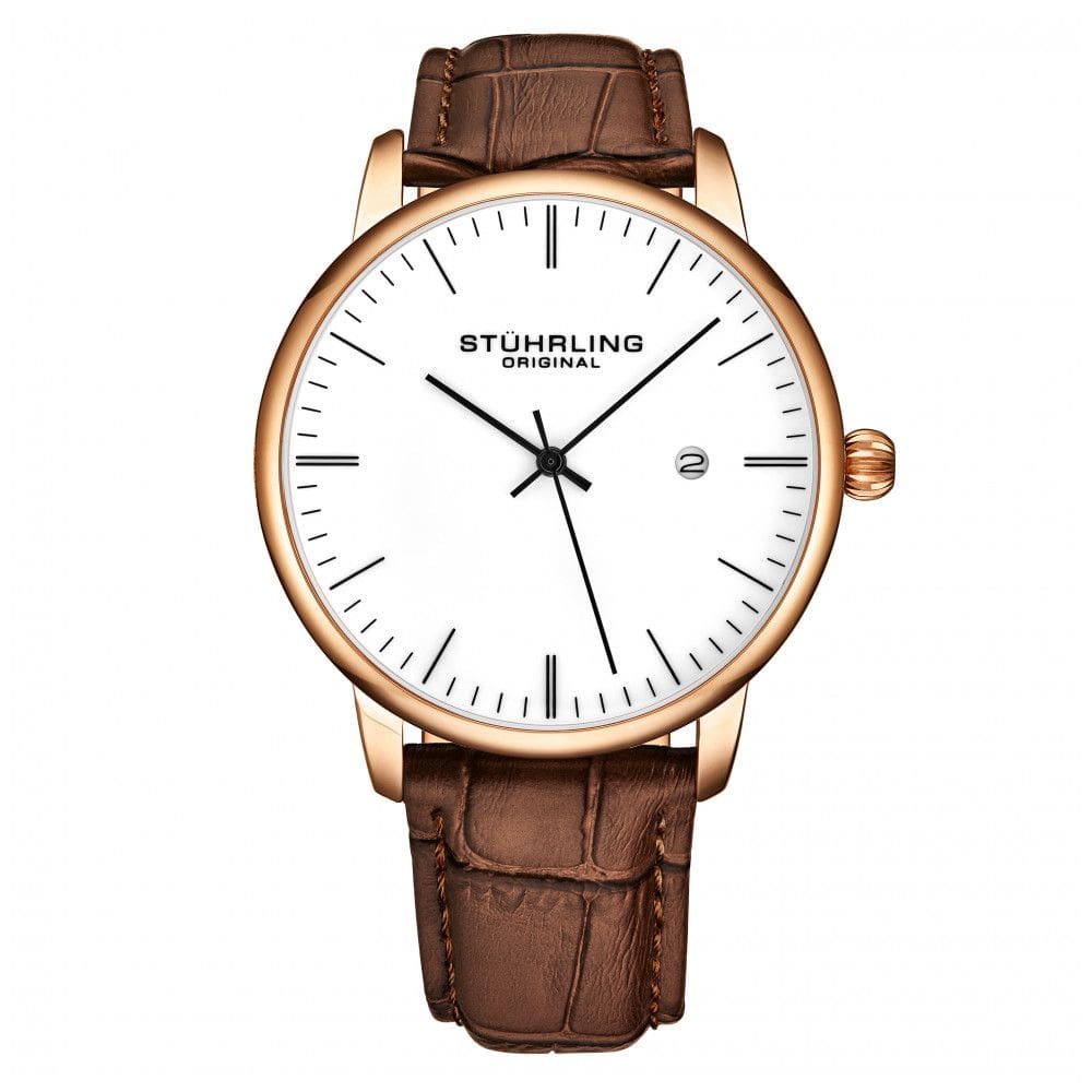 Relógio Masculino Stuhrling Rasa 3997 Quartzo 40mm, Ouro Rosa