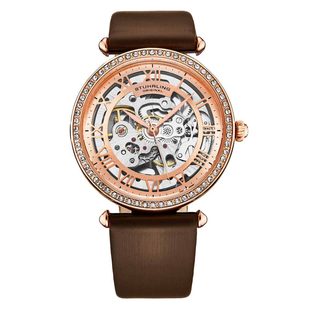 Relgio Automtico Luxe 4022 38mm, Mostrador e Pulseira em Tons de Rosa e Marrom, Stuhrling