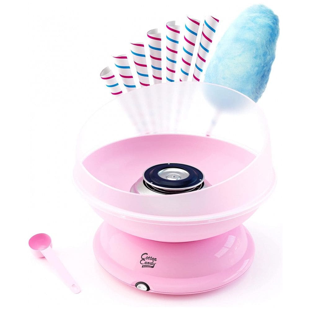 Máquina de Algodão Doce Elétrica Profissional com 1 Colher de Açúcar e 8 Cones de Algodão, 110v, COTTON CANDY EXPRESS CC1000, Rosa