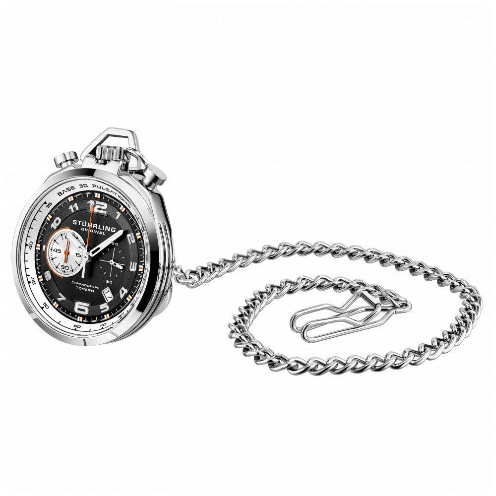Relógio de Bolso Masculino Stuhrling Torero 990 com Cronógrafo, Prata