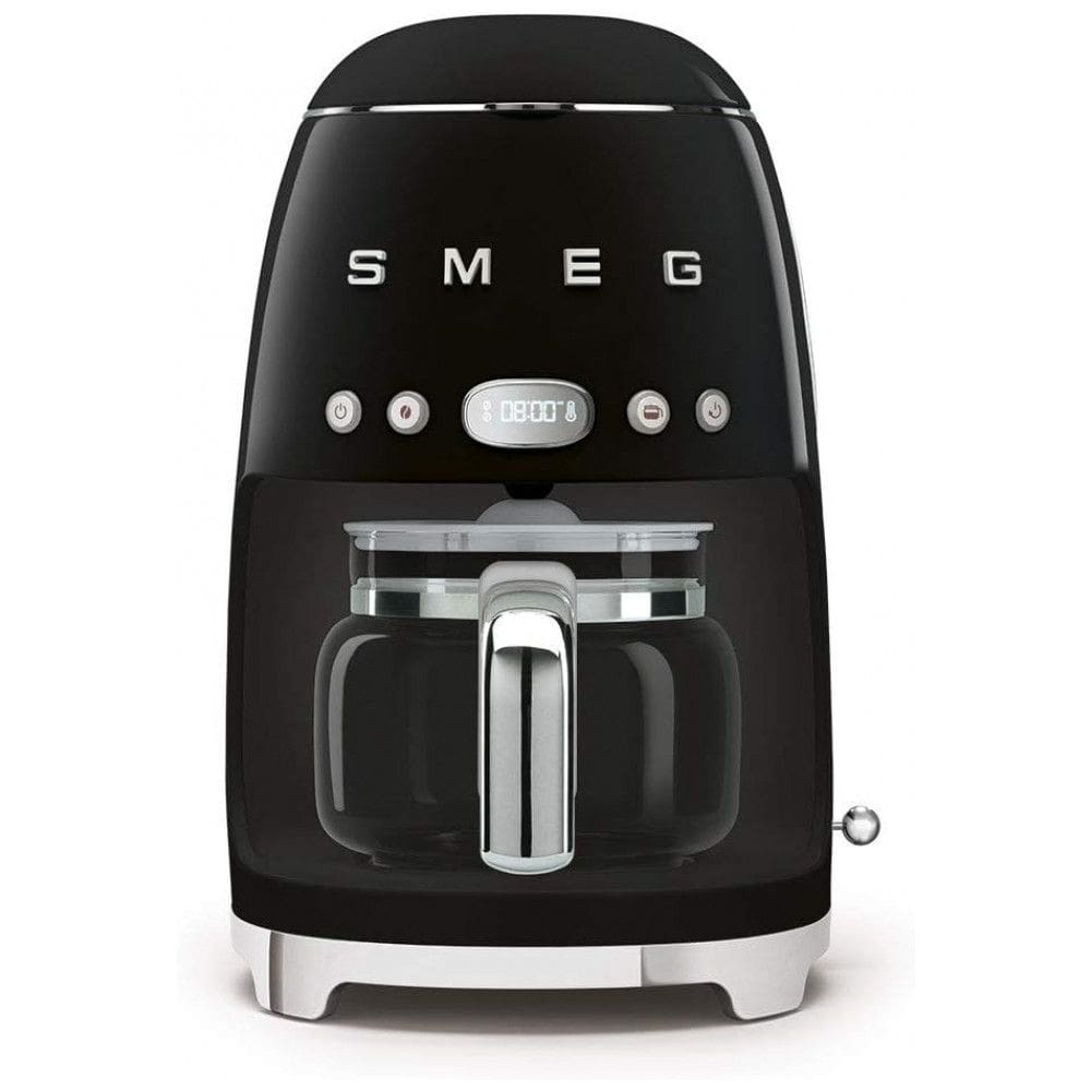 Cafeteira Elétrica Programável 50s Retro Programável com Temporizador, Aço Inoxidável, 110v, SMEG DCF02BLUS, Preto
