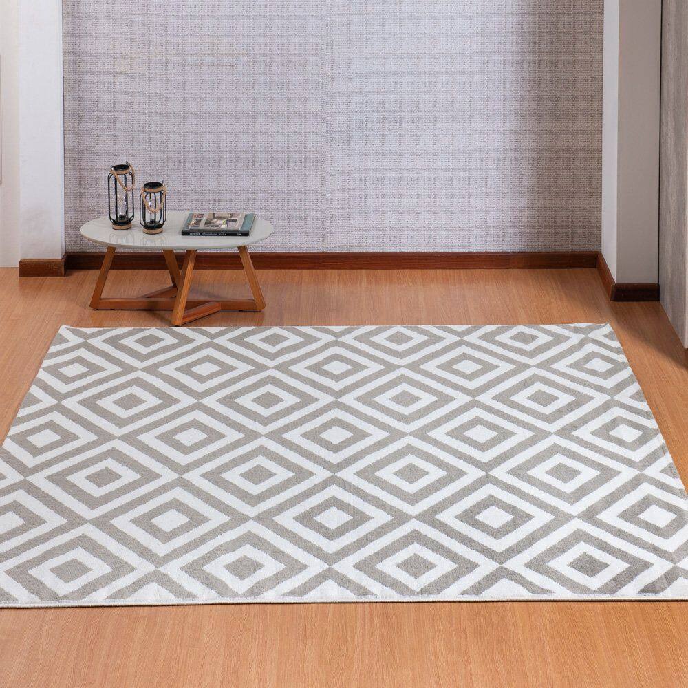 Tapete Egípcio De Pelo Baixo - Cinza 011 - 250x300cm