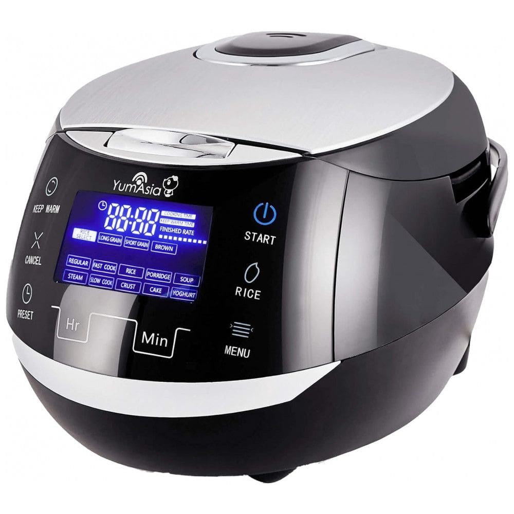 Panela de Arroz Elétrica até 8 Xícaras Não Cozidas, 110V 860W, Yum Asia, Preta