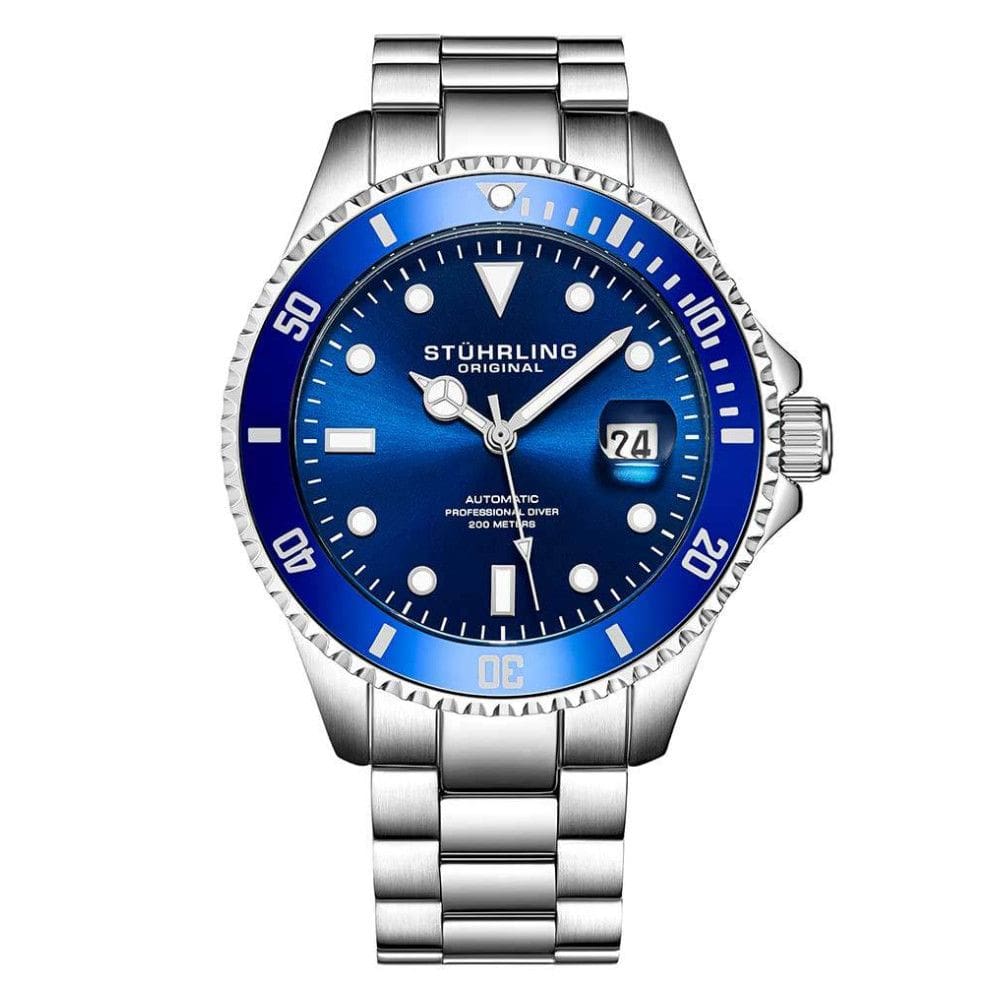 Relógio Masculino Stuhrling Regata 792 Automático 42mm, Prata e Azul