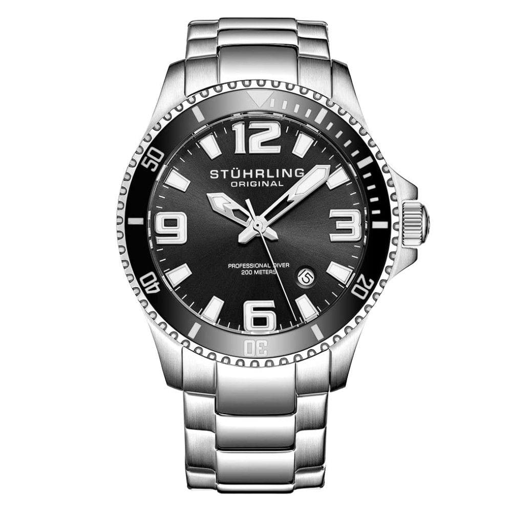 Relógio Masculino Stuhrling Regatta Champion 395 Quartzo 42mm, Prata e Preto
