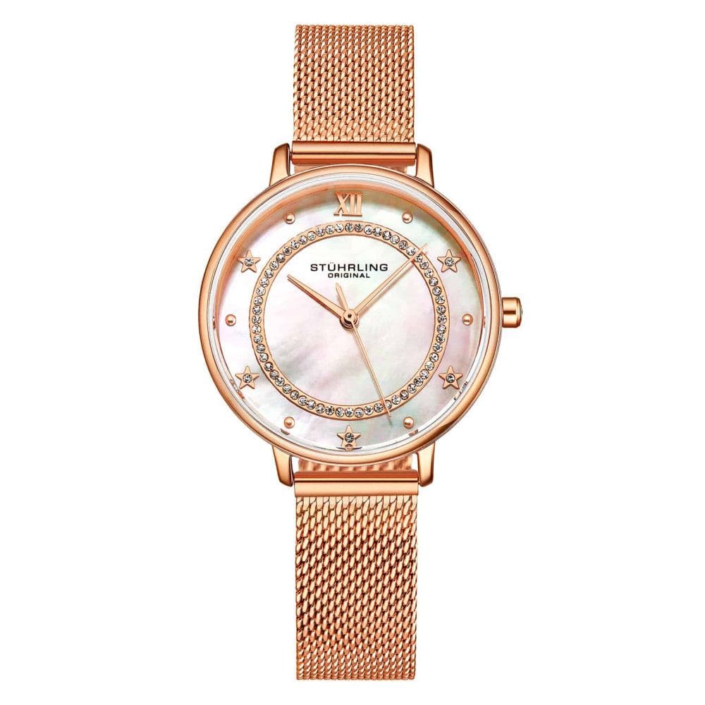 Relógio Feminino Stuhrling Symphony 3993 Quartzo 34mm, Ouro Rosa