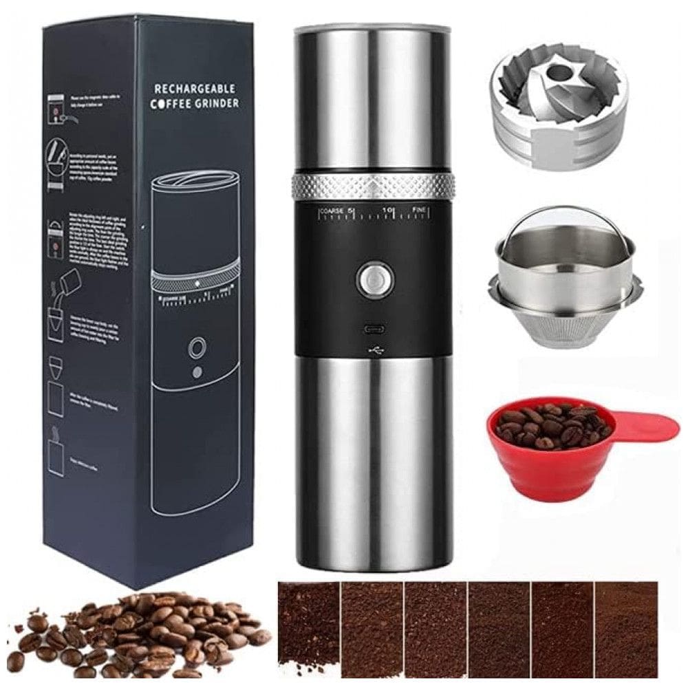 Moedor de Café Elétrico Portátil Ajustável com 15 Configurações de Moagem, 110V, Toycol, Prata