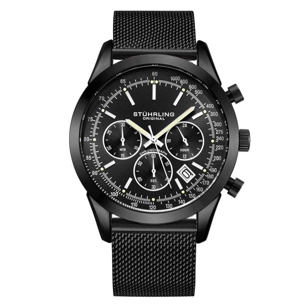 Relógio Masculino Stuhrling Rialto 3975.6 Quartzo 44mm com Cronógrafo, Preto