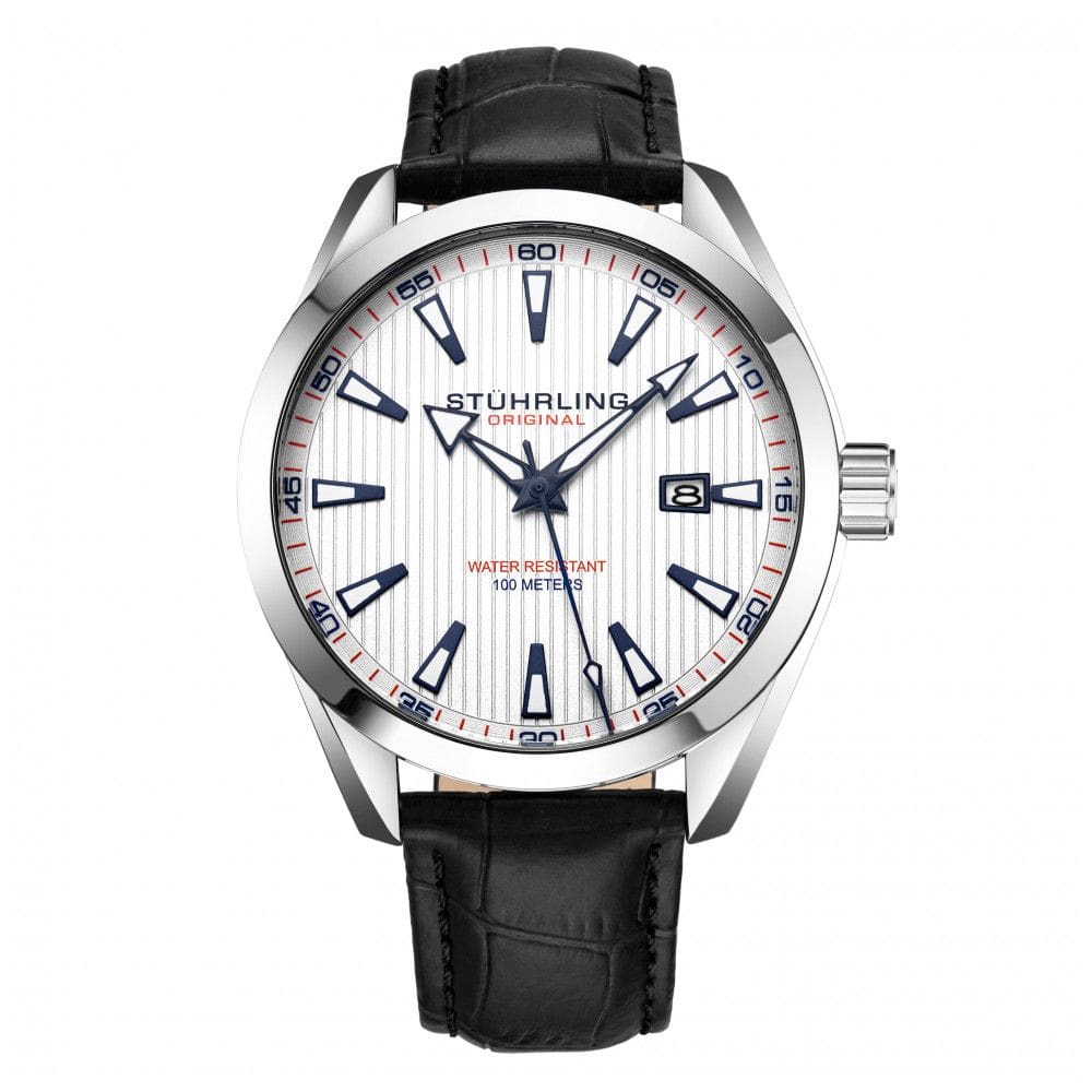 Relógio Masculino Stuhrling Forte 3953 Quartzo 42mm, Preto e Prata