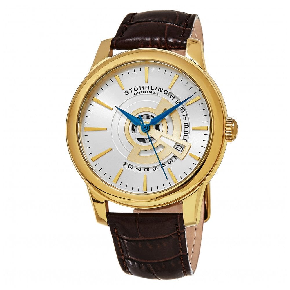 Relógio Masculino Stuhrling Sinfonia 787 Quartzo 42mm, Marrom e Dourado
