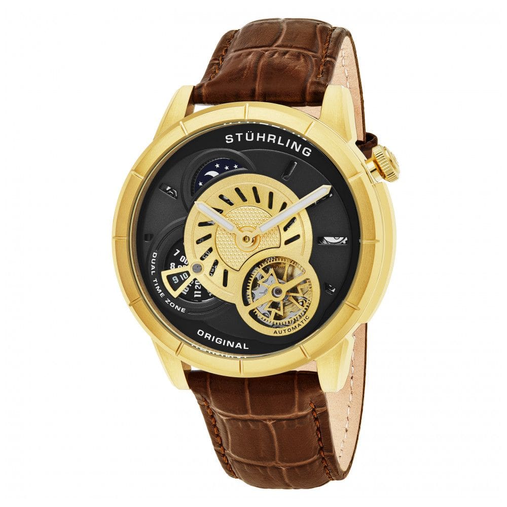 Relógio Masculino Stuhrling Tesla 686 Automático 45mm, Preto