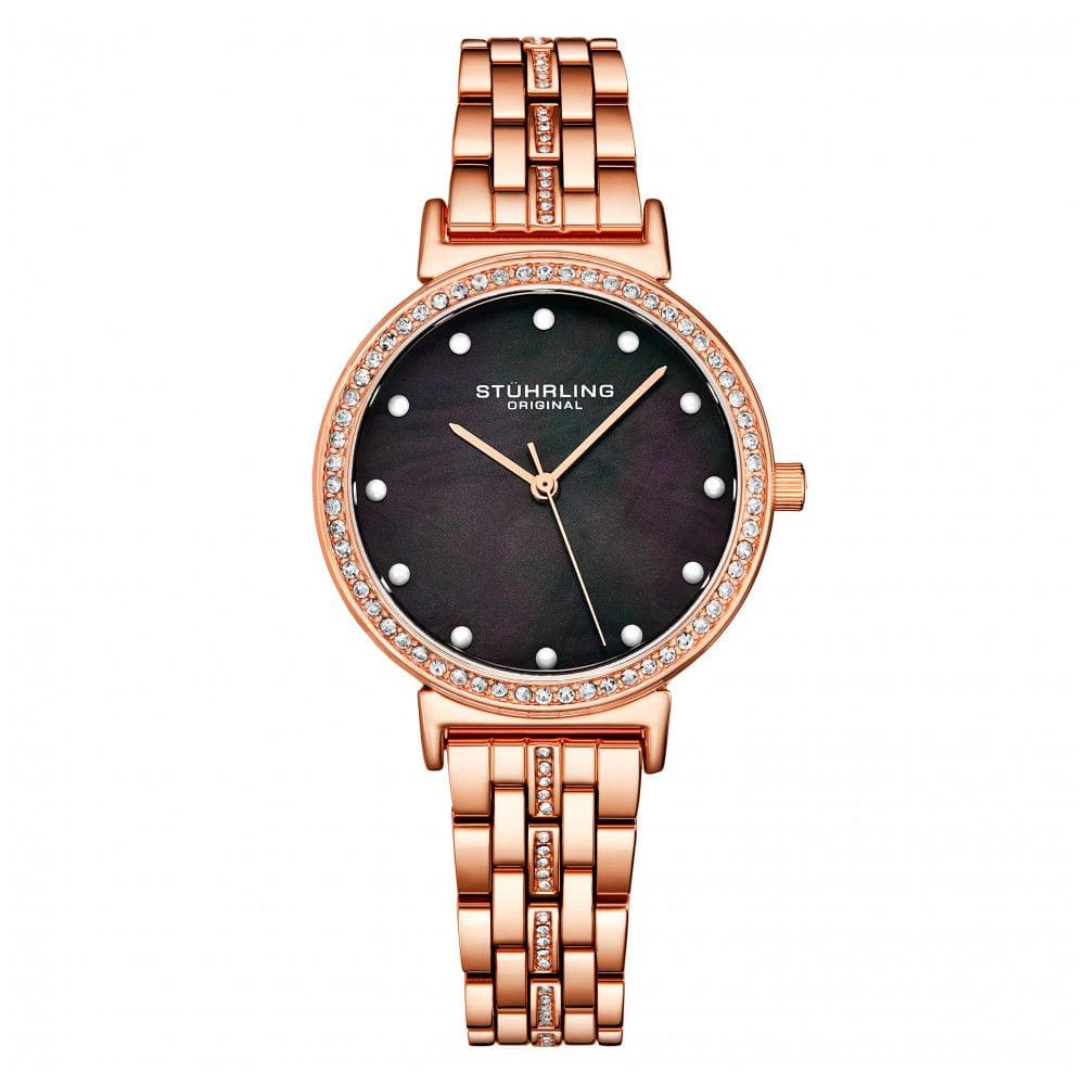 Relógio Feminino Stuhrling Sinfonia 3988 Quartzo 33mm, Ouro Rosa Clássico