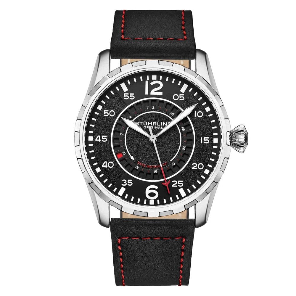 Relógio Masculino Stuhrling Aviador 4002 Quartzo 44mm, Preto