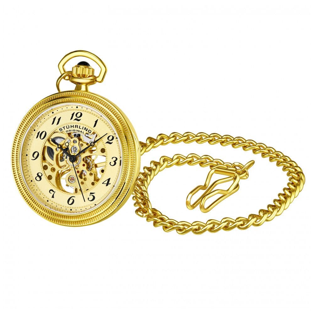 Relógio de Bolso Masculino Stuhrling Provost 980 de Corda Manual, Dourado