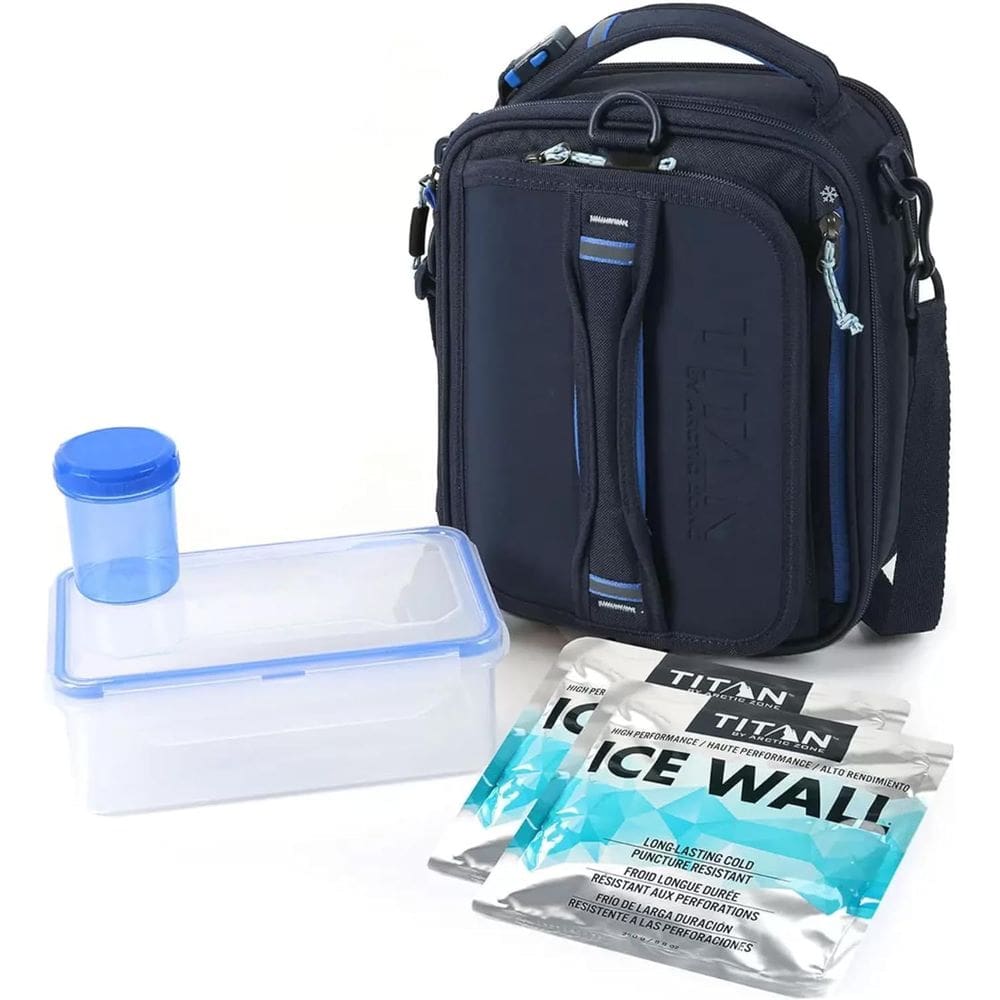 Lancheira Titan by Arctic Zone expansível em azul marinho/azul royal