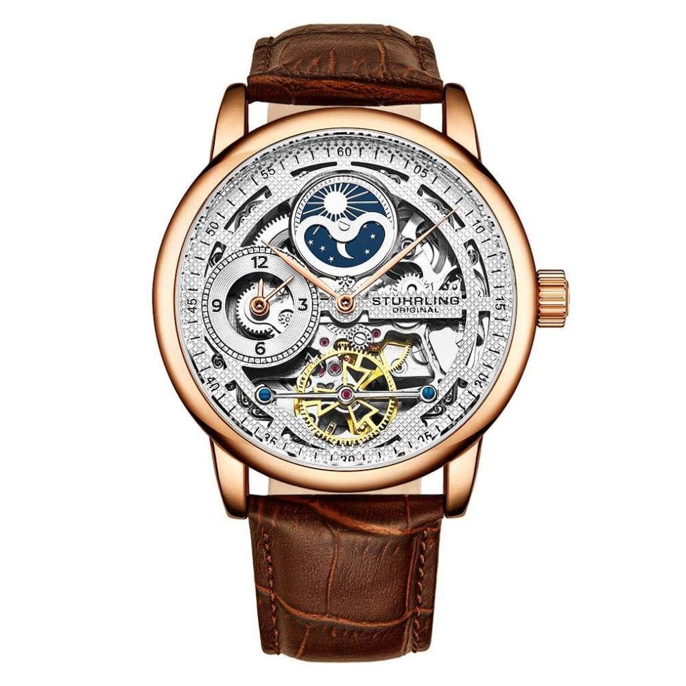 Relógio Masculino Stuhrling 3917 Automático 43mm, Marrom