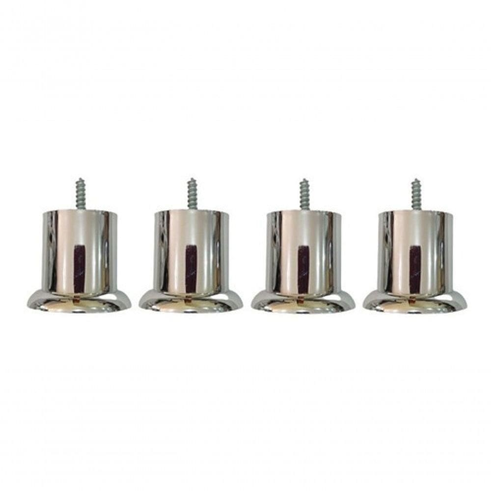 Kit 4 Pé Alt 6cm Sb Jade Cromado Sofa Poltrona Estofado
