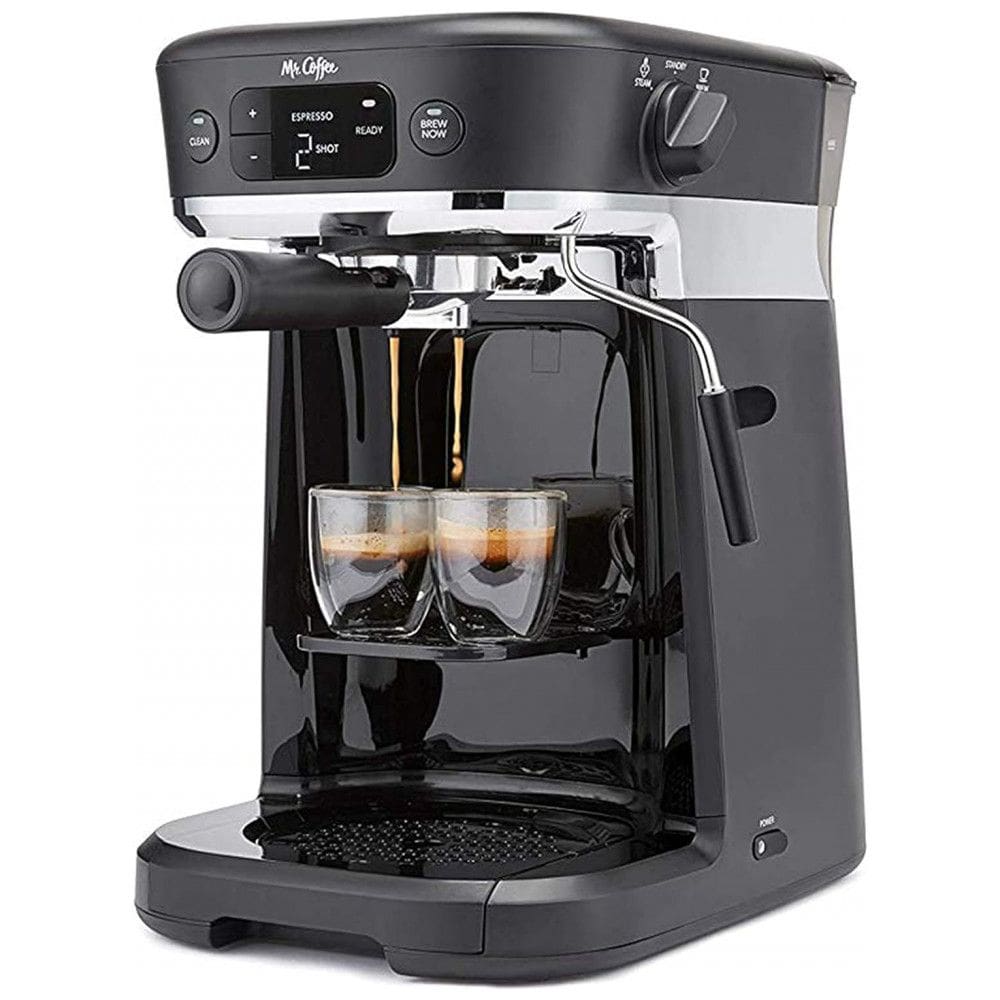 Máquina de Café Expresso até 10 Xícaras Mr. Coffee 15 Bar com Espumador de Leite, 110V Preta