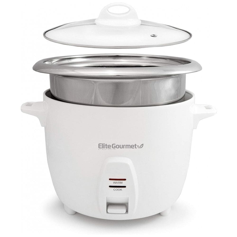 Panela de Arroz Elétrica até 10 xícaras não Cozidas, 110V, Elite Gourmet ERC2020, Branca