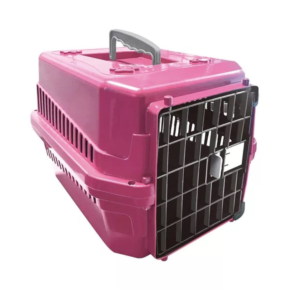 Caixa de Transporte Para Animais N2 Cachorros e Gatos Rosa
