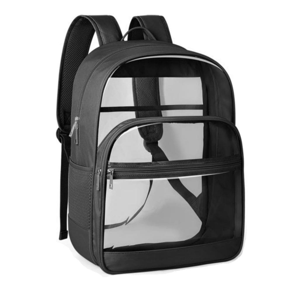 Mochila KIMNERPU Clear para escola, viagens e segurança preta