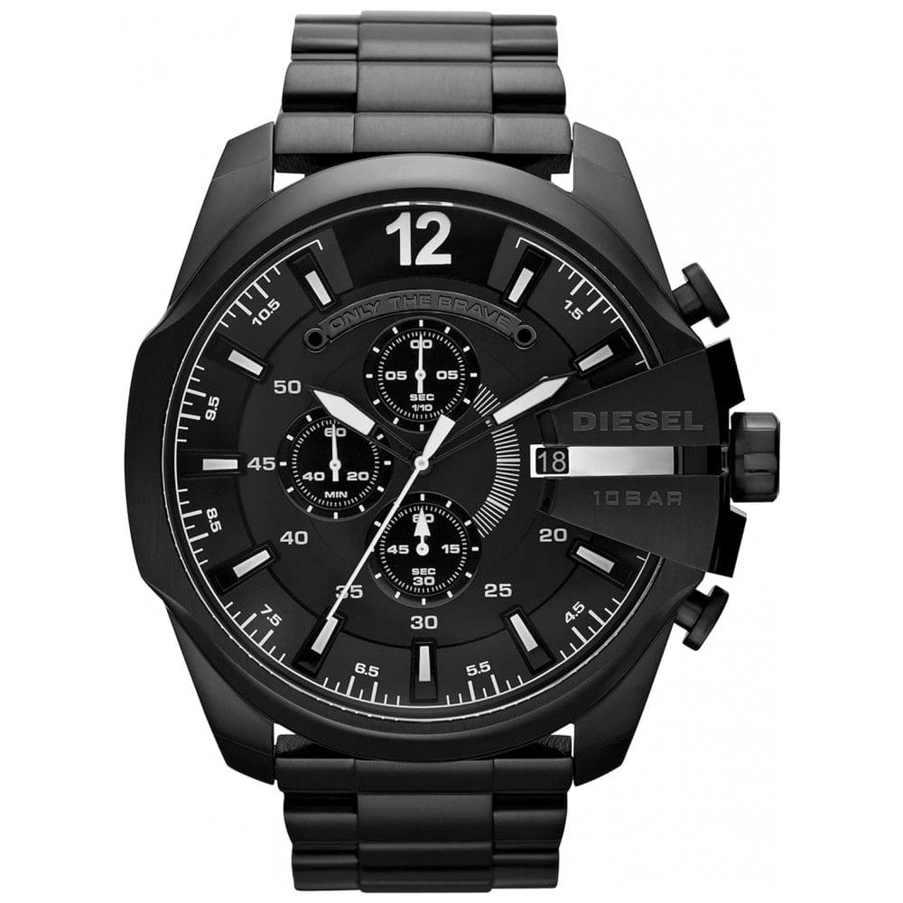Relógio Masculino Analógico de Quartzo com Pulseira de Aço Inoxidável e Cronógrafo, Diesel DZ4283, Preto