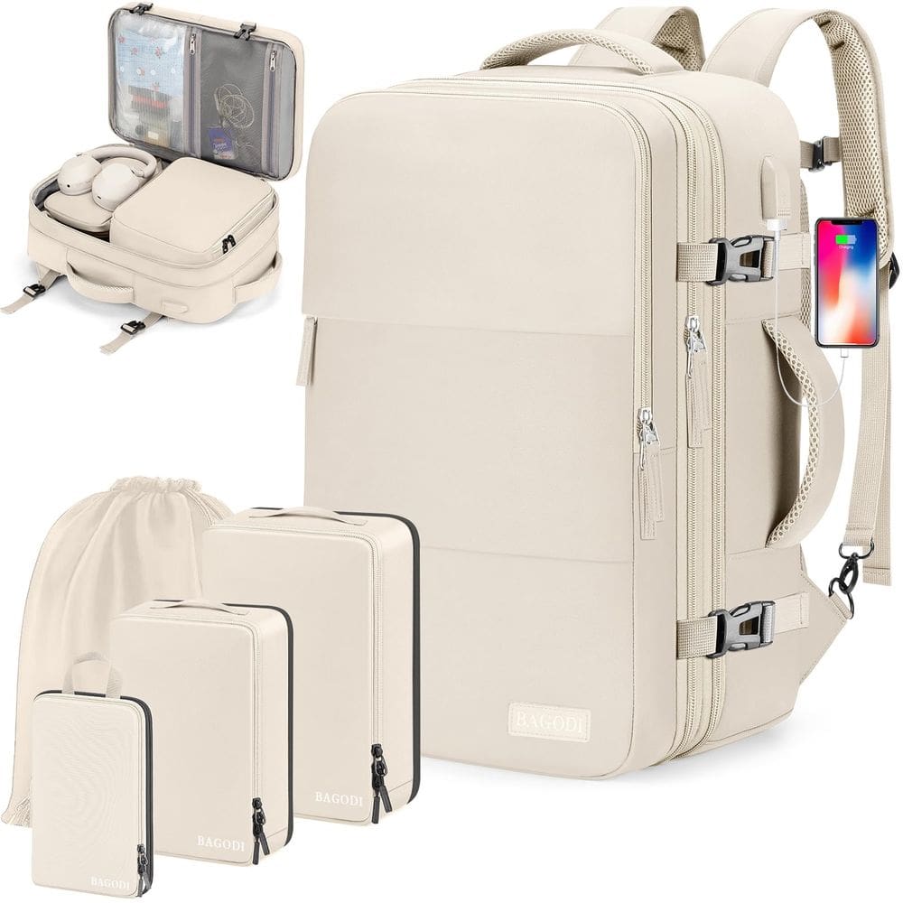 Mochila BAGODI Carry On 42L impermeável para laptop de viagem