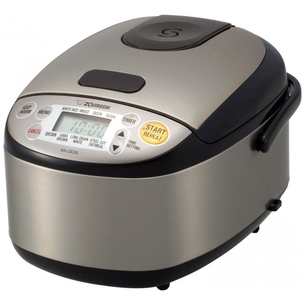 Panela de Arroz Elétrica até 3 Xícaras, 110V 450W, Zojirushi NS LGC05XB Micom, Preto Inoxidável
