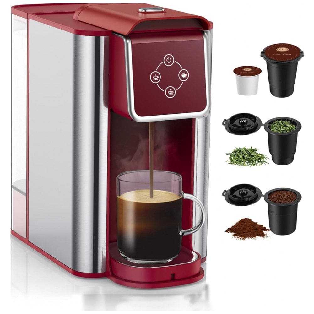 Máquina de Café 3 em 1 para Capsulas, Café Moído ou Chá, 110V 1150W, SIFENE, Vermelha