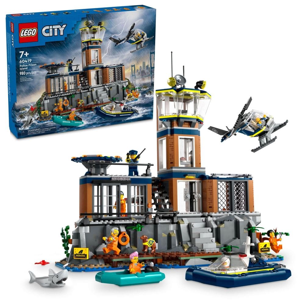 Conjunto de construção de brinquedos LEGO City Police Prison Island 60419
