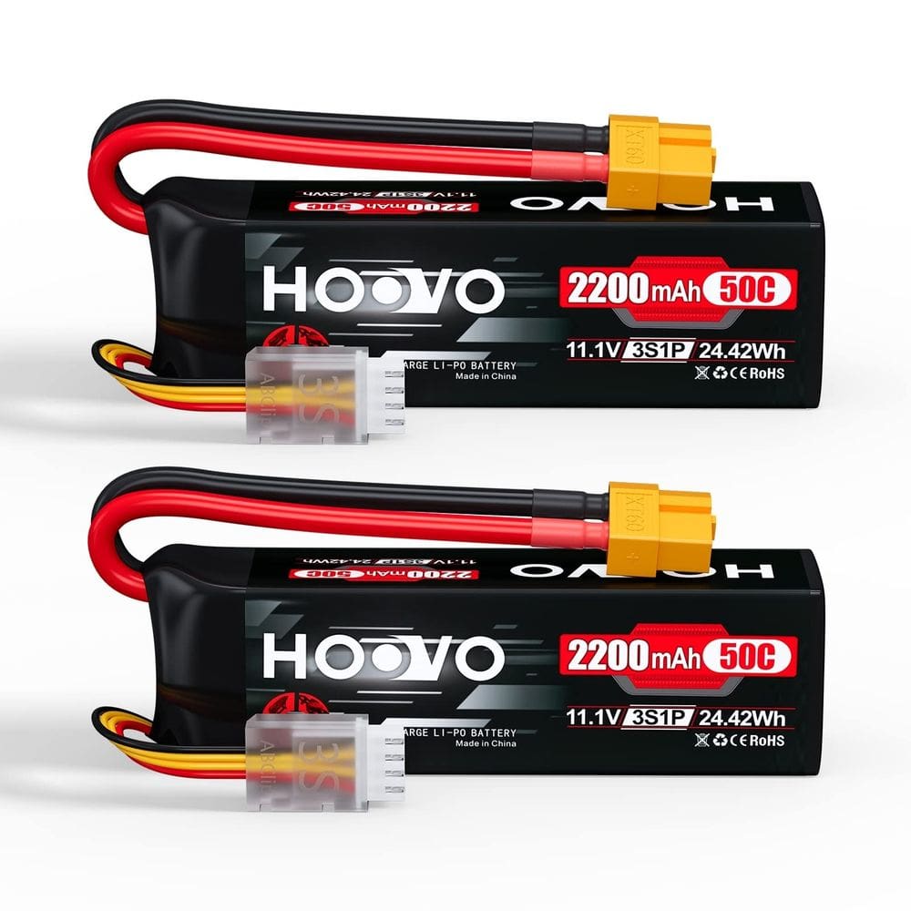 Bateria Lipo HOOVO 3S 11,1 V 2200mAh 50C com conector XT60 (x2)