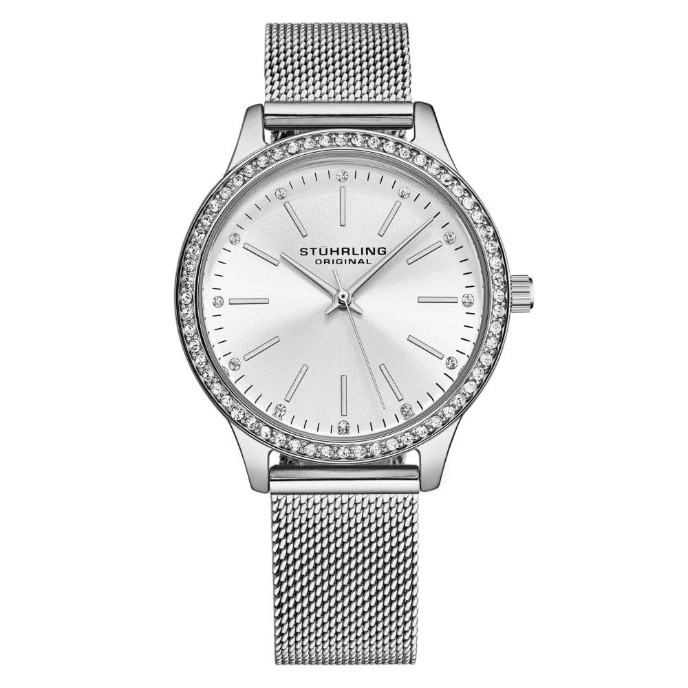 Relgio Eleganza 4044 Clssico 35mm com Mostrador Prateado e Pulseira Prateada da Stuhrling