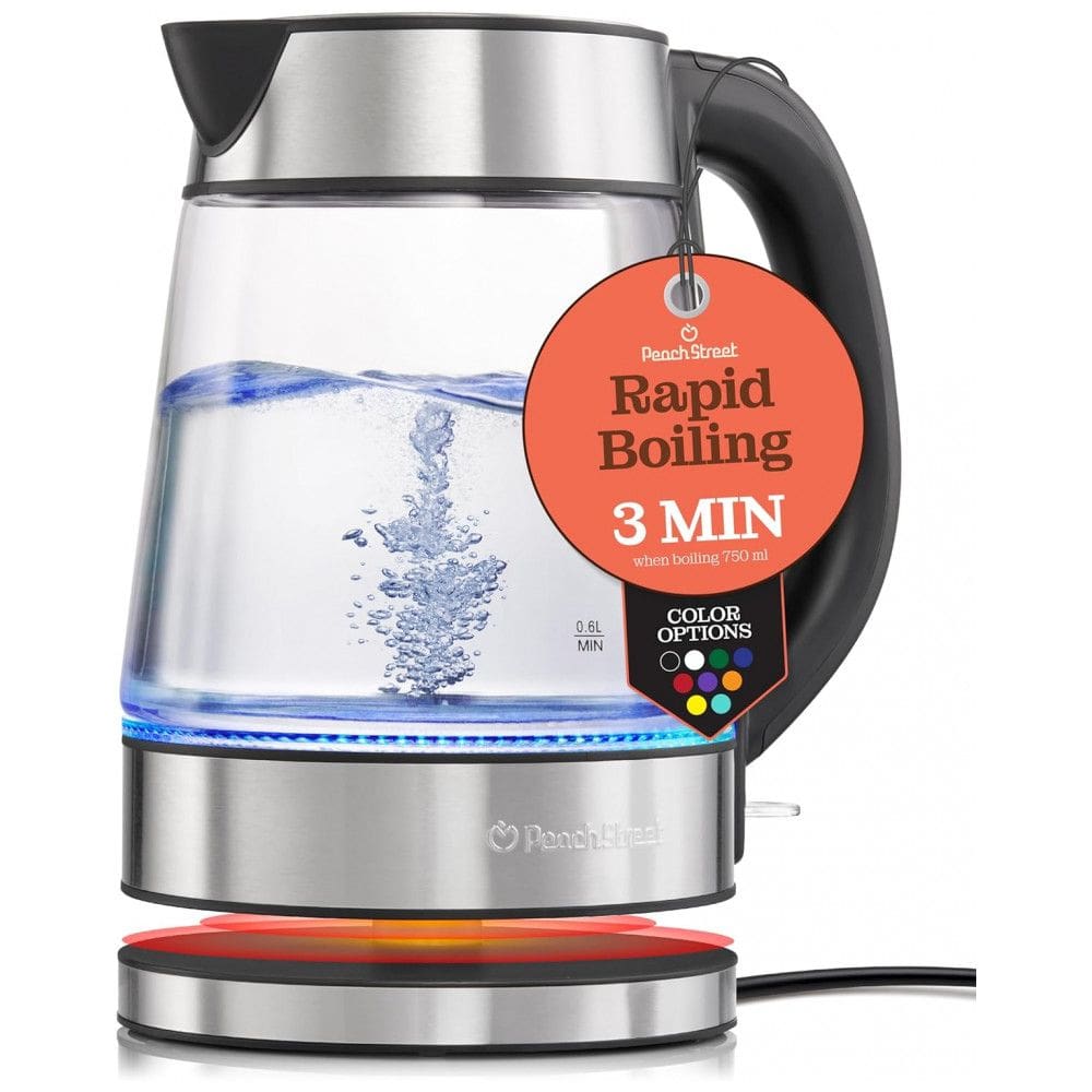 Chaleira Elétrica 1.7 Litros com Jarra de Vidro e Desligamento Automático, 110V 1500W, Preta