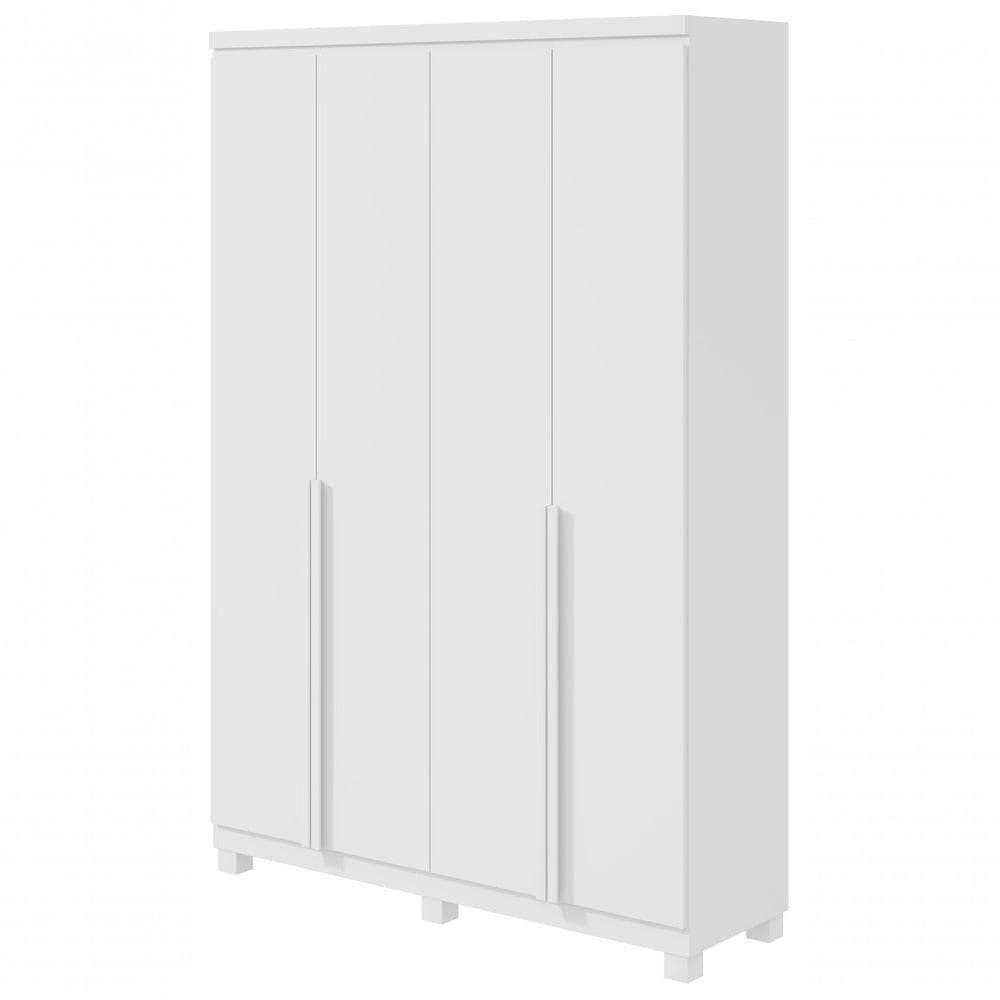 Guarda-roupas 4 Portas 2 Gavetas 100% Mdf Alonzo Sem Espelho E Com Pés Branco