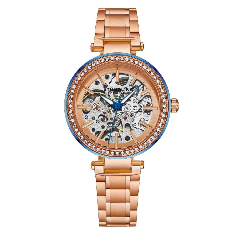 Relgio Automtico Radiant Elegance 4039 36mm, Moldura e Pulseira em Ouro Rosa, da Stuhrling