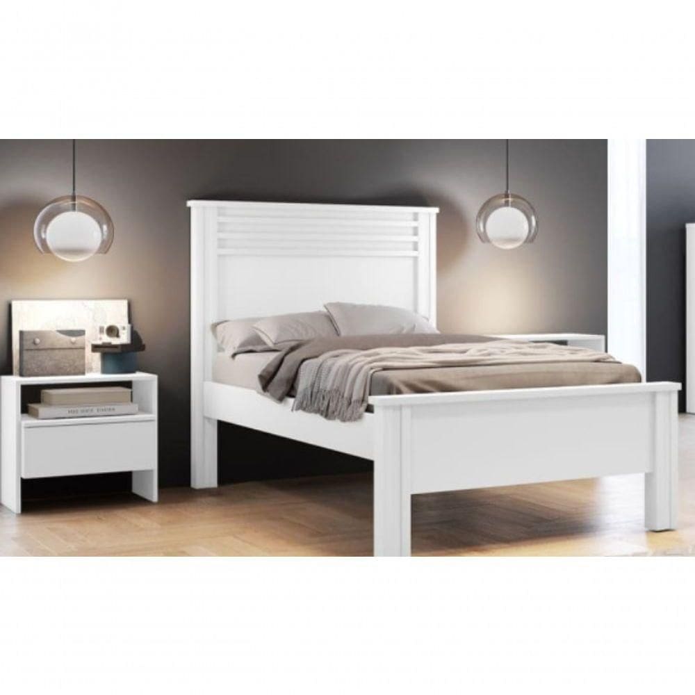 Cama Solteiro Verona Branco - Móveis Horizonte