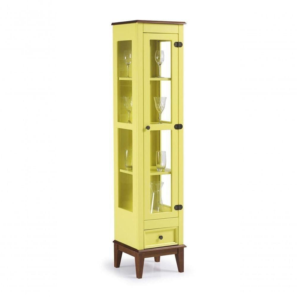 Cristaleira 1 Porta + 1 Gaveta Amarelo Lemon