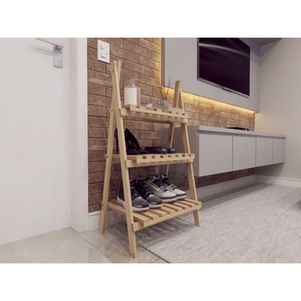 Armário Aberto Design Escada Sapateira 3 Prateleiras