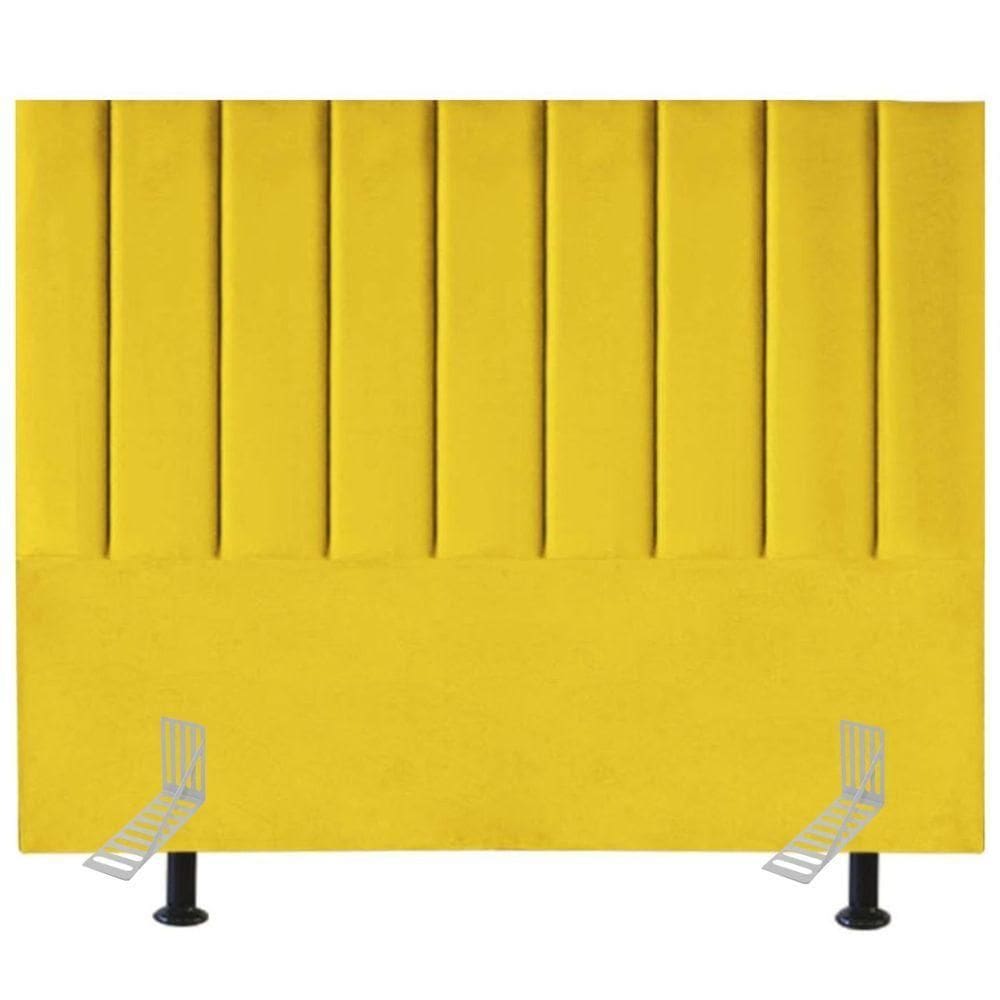Cabeceira Cama Casal Queen Box 160 Cm Sara Suede E Frame Cor:amarelo