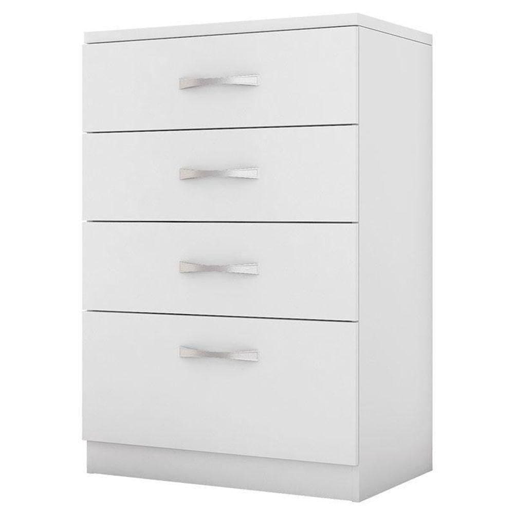 Cômoda Astral E Guarda Roupa Casal Lord Branco - Demóbile