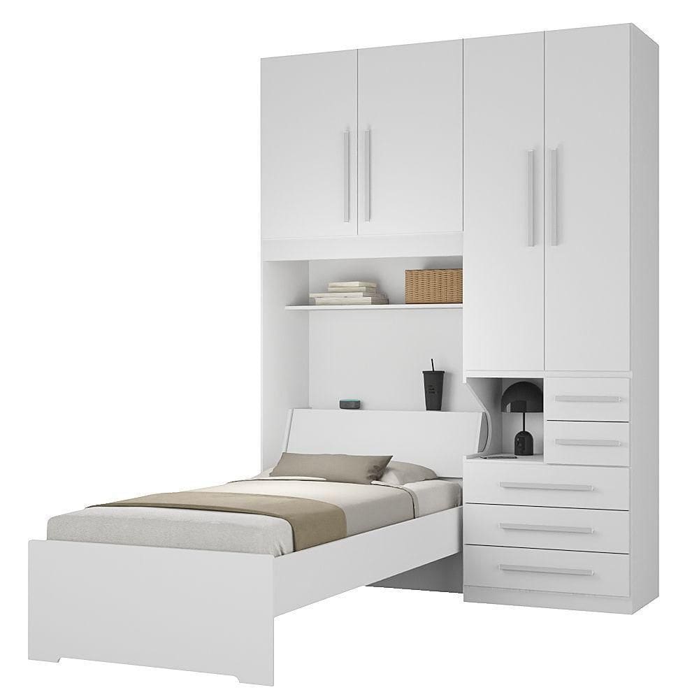 Dormitório De Solteiro Sem Cama 1225s Direito Branco