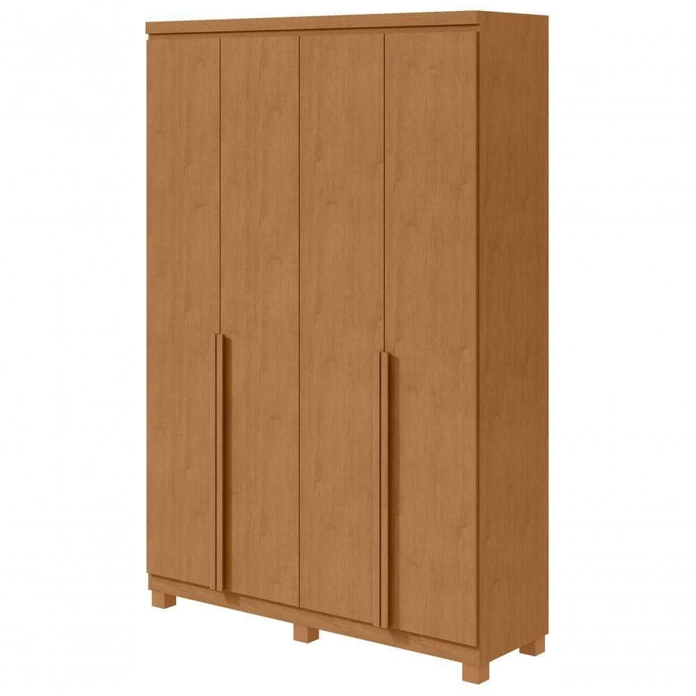 Guarda-roupas 4 Portas 2 Gavetas 100% Mdf Alonzo Sem Espelho E Com Pés Amendoa Clean